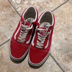 Vans Classic Red and White Low-Top Sneakers